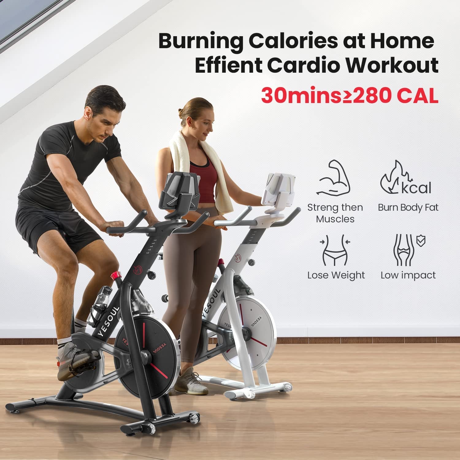 "Get Fit with the Smart Black S3 Exercise Bike - Magnetic Resistance, Bluetooth Heart Rate Monitoring, Perfect for Home and Gym Workouts!"