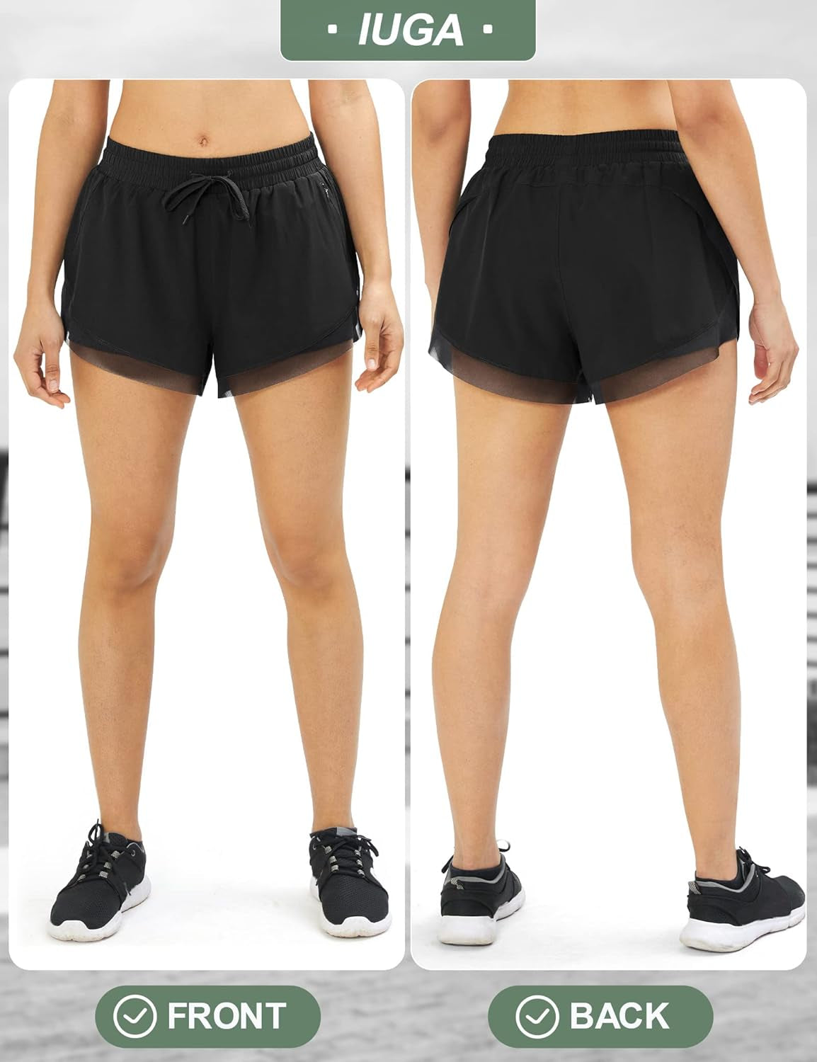 "Ultimate Performance Women'S 2-In-1 Running Shorts: Quick Dry, Pockets, Perfect for Gym, Yoga, and Workouts"