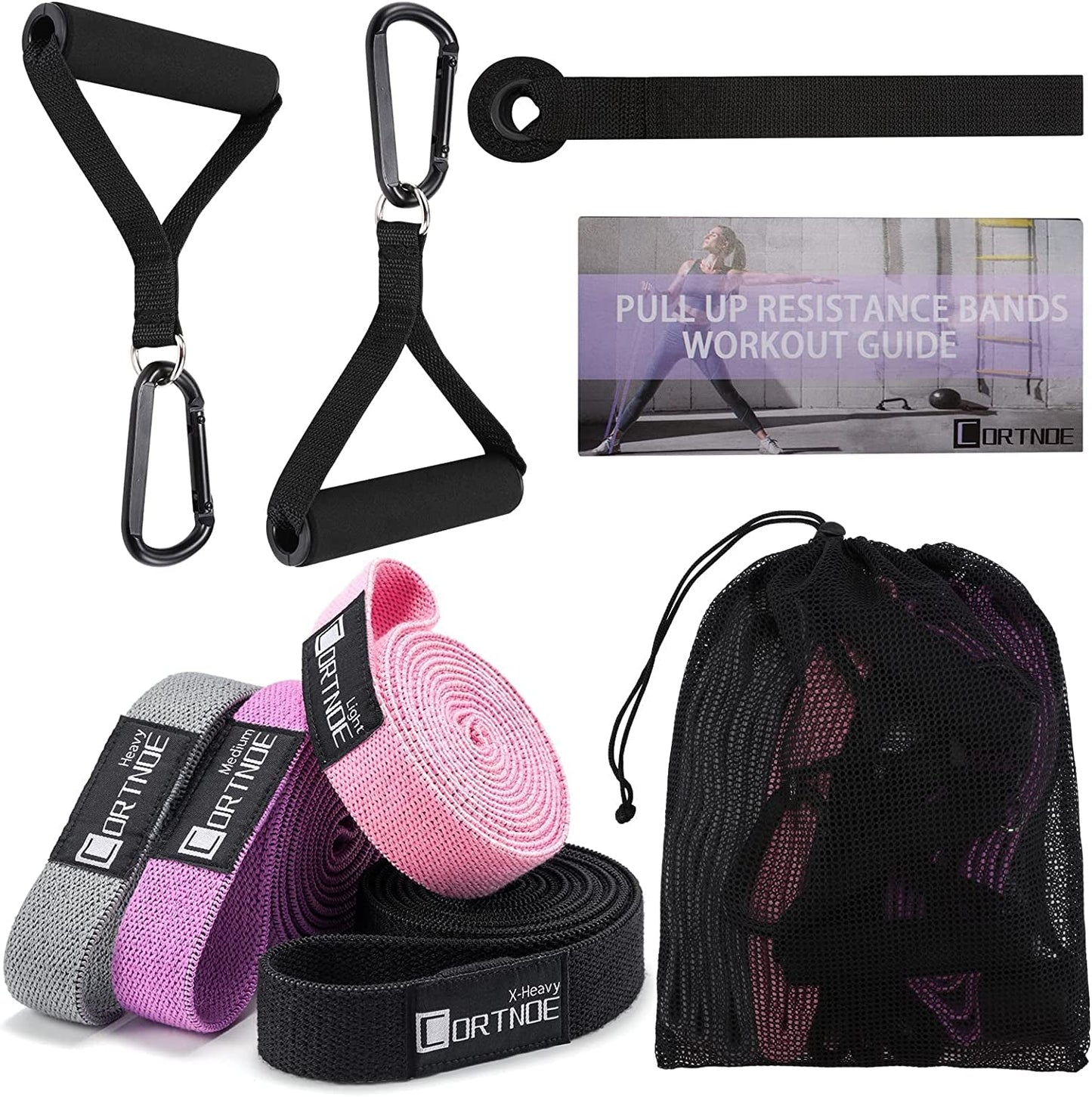 "Ultimate Strength Training Kit: Long Resistance Bands with Handles for Effective Workouts and Pull-Up Assistance"