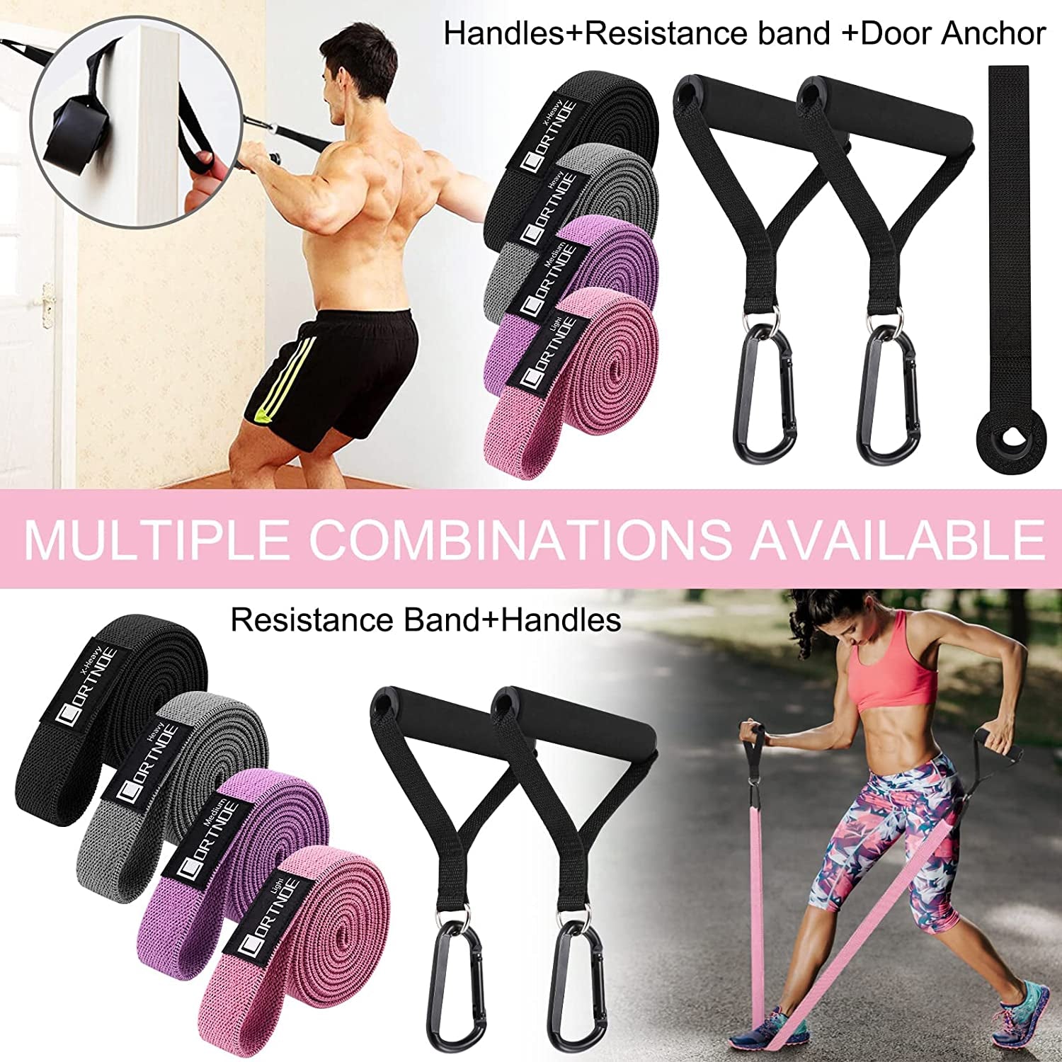 "Ultimate Strength Training Kit: Long Resistance Bands with Handles for Effective Workouts and Pull-Up Assistance"