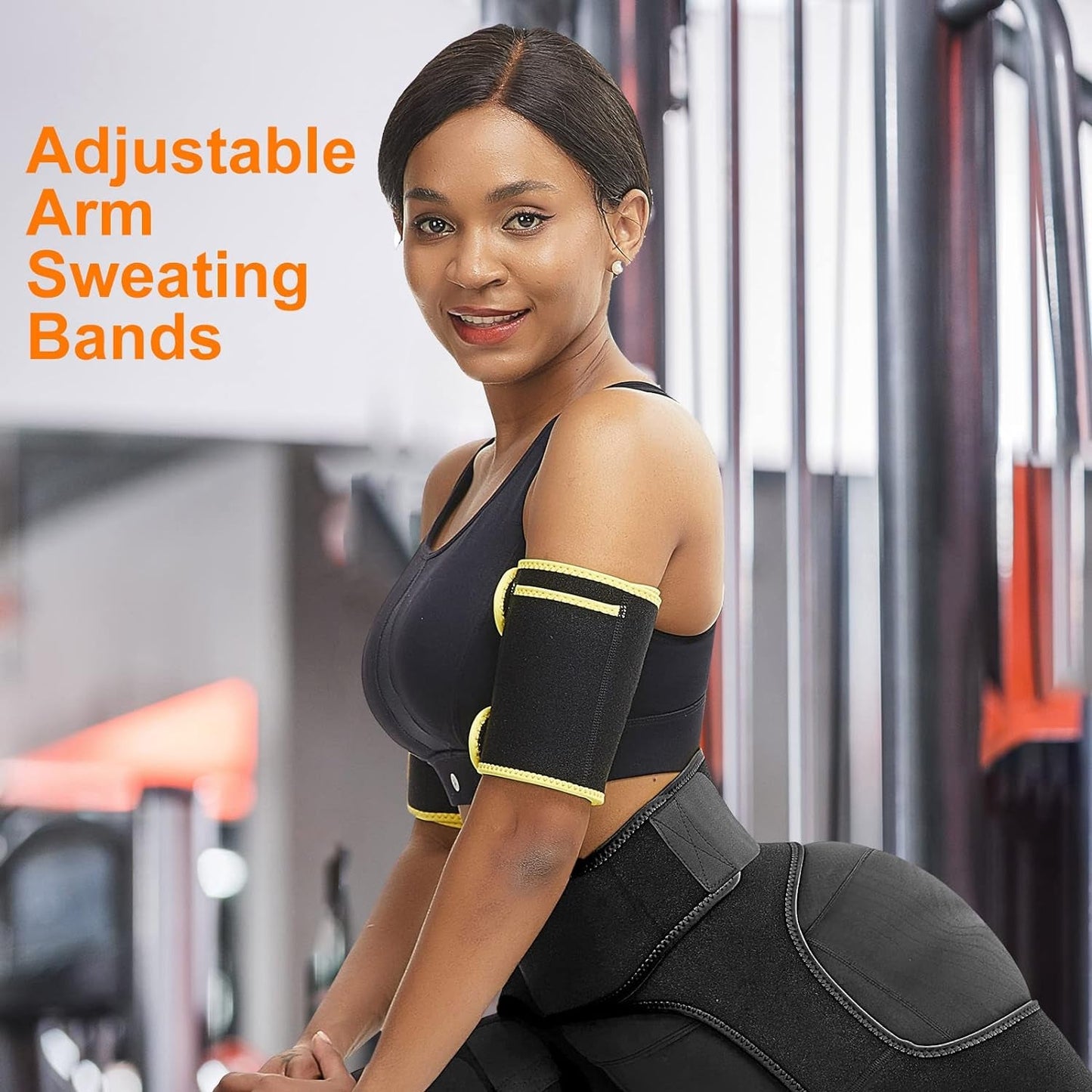 "Get Toned and Trimmed Arms with Adjustable Sauna Arm Trimmers - Perfect for Women, with Convenient Pocket!"